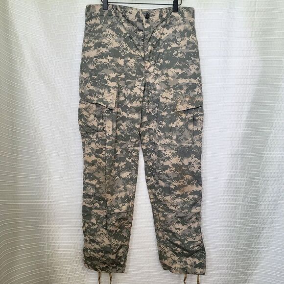 ACU Digital Camo Combat Cargo Pants Ripstop BDU US Army Military Medium Long - Picture 2 of 9